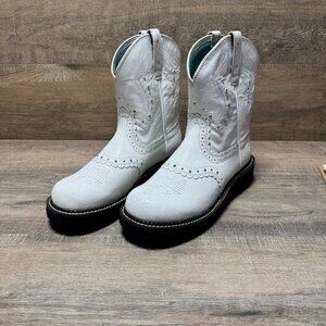 Ariat Gembaby White Leather Western Boots Women's Size 11